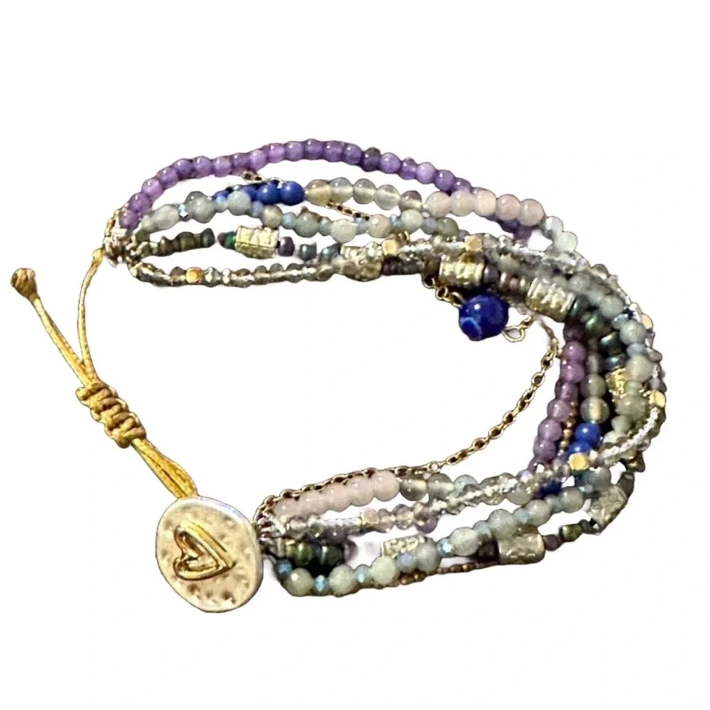 DEMDACO Beaded Your Journey One Size‎ Fits Most Charm Bracelet
